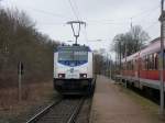 Die 146 539-2 von metronom wartet auf die R�ckfahrt als MEr nach Hamburg-Harburg in L�neburg-Westseite.